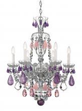 Schonbek 1870 5535CL - Hamilton Rock Crystal 6 Light 120V Chandelier in Polished Silver with Clear Crystal and Rock Cryst