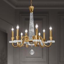 Schonbek 1870 S9334-23OH - Amadeus 8 Light 120V Chandelier in Etruscan Gold with Optic Haze Quartz