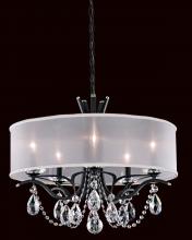 Schonbek 1870 VA8305N-48R1 - Vesca 5 Light 120V Chandelier in Antique Silver with Clear Radiance Crystal and White Shade