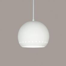 A-19 P1603-1LEDE26-S3-WCC - St. Vincent Pendant: Blanco Granite (E26 Base Dimmable LED (Bulb included)) (White Cord & Canopy)