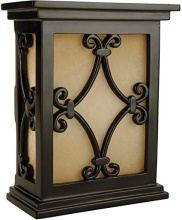 Craftmade CH1515-BK - Hand Carved Scroll w/Tea Stained Glass