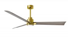 Matthews Fan Company AKLK-BRBR-GA-56 - Alessandra 3-blade transitional ceiling fan in brushed brass finish with gray ash blades. Optimize