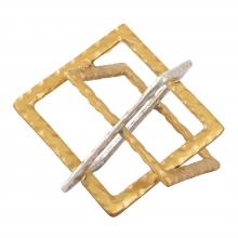ELK Home Plus S0807-9819 - Abstract Interlocking Sculpture - Brass and Nickel (2 pack)