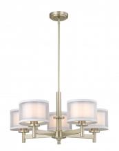 Dolan Designs 1270-09 - Double Organza 5Lt Chandelier Satin Nickel