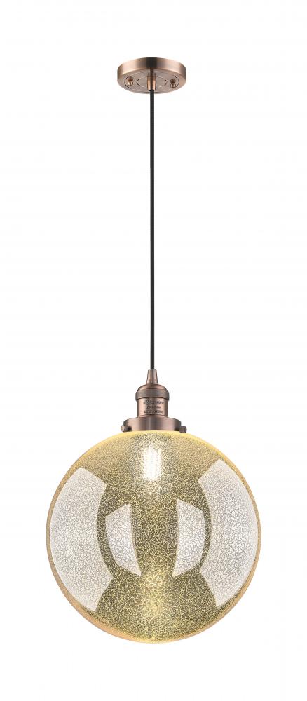 Beacon - 1 Light - 12 inch - Antique Copper - Cord hung - Mini Pendant
