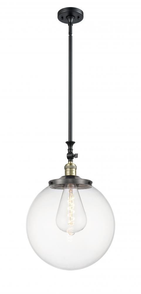 Beacon - 1 Light - 12 inch - Black Antique Brass - Stem Hung - Adjustable Mini Pendant
