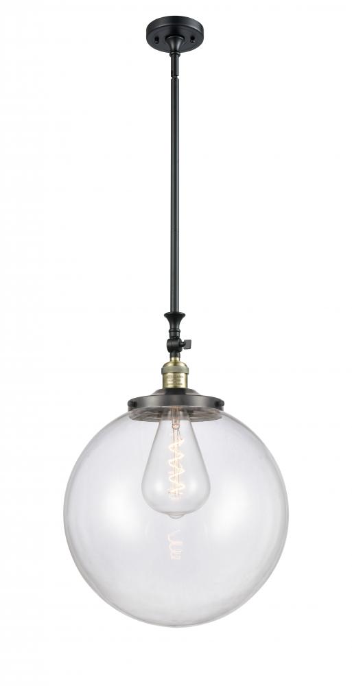 Beacon - 1 Light - 16 inch - Black Antique Brass - Stem Hung - Adjustable Mini Pendant