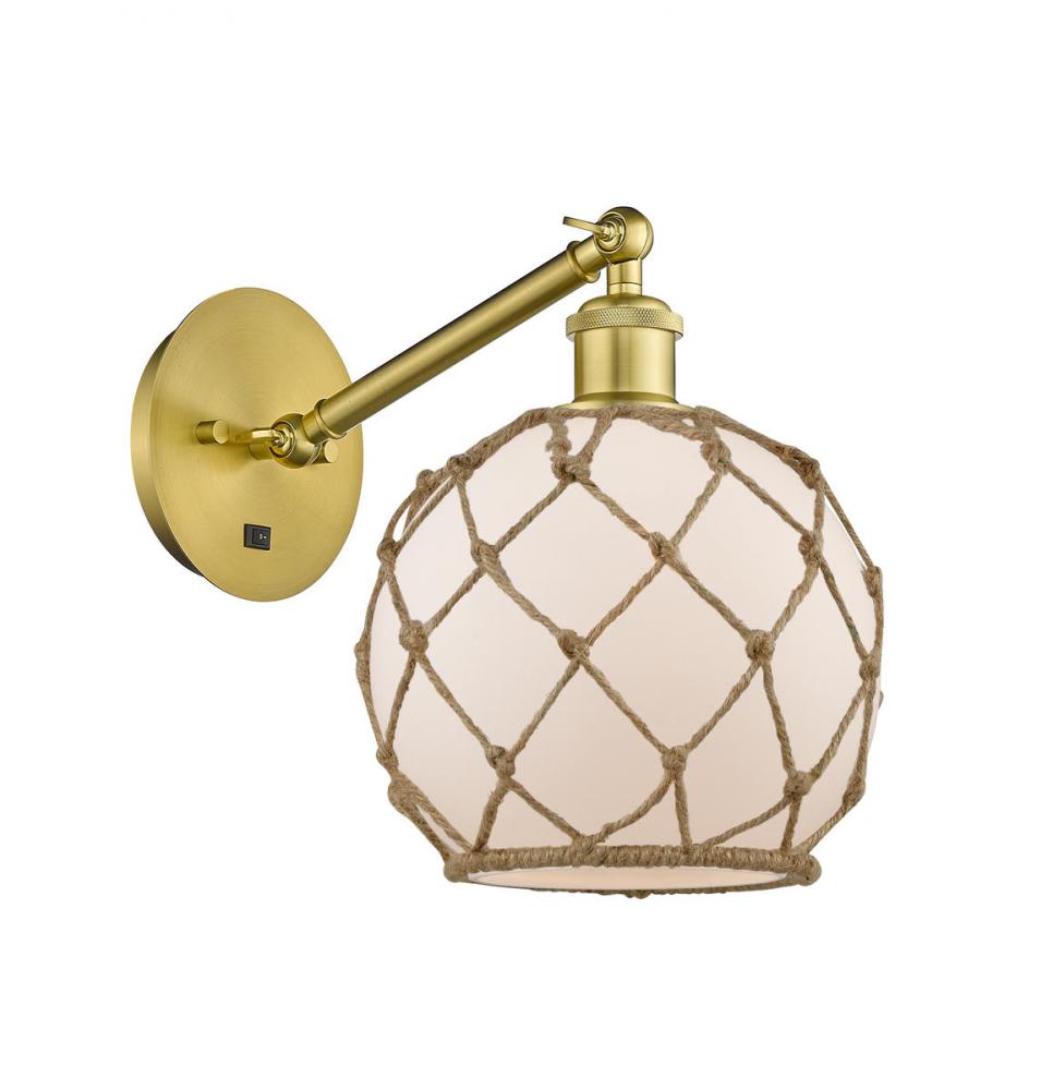 Farmhouse Rope - 1 Light - 8 inch - Satin Gold - Adjustable Sconce