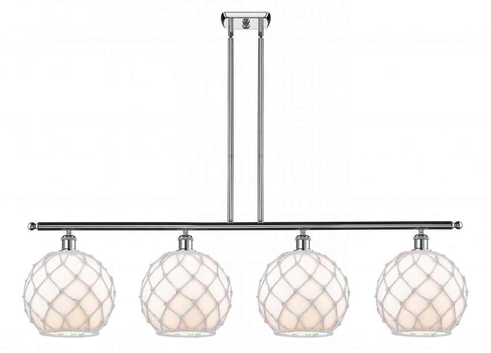 Farmhouse Rope - 4 Light - 48 inch - Polished Chrome - Cord hung - Island Light