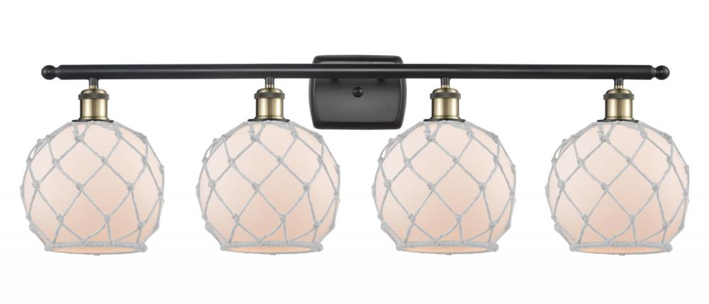 Farmhouse Rope - 4 Light - 38 inch - Black Antique Brass - Bath Vanity Light