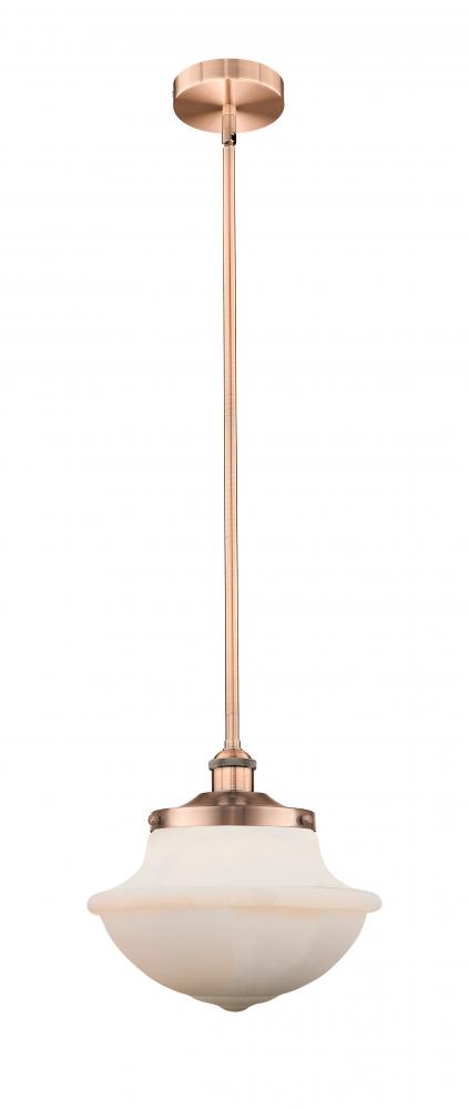Oxford - 1 Light - 12 inch - Antique Copper - Cord hung - Mini Pendant