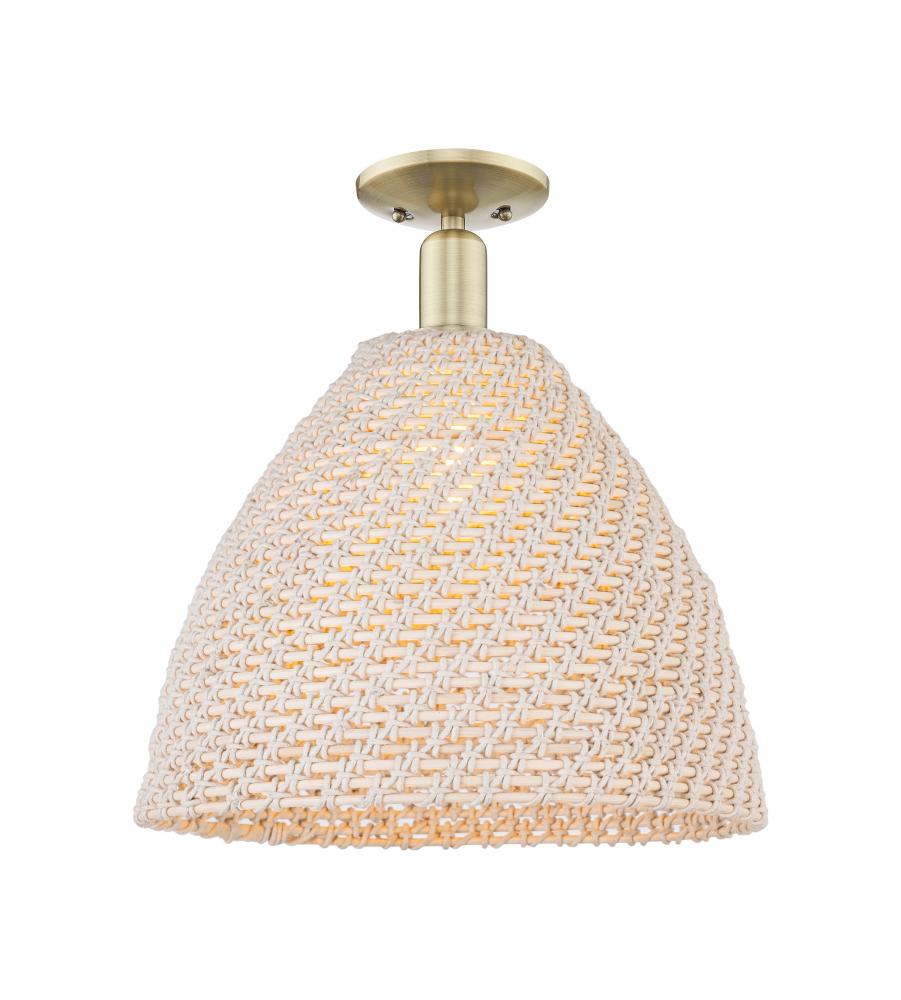 Bristol Natural - 1 Light - 6 inch - Antique Brass - Semi-Flush Mount
