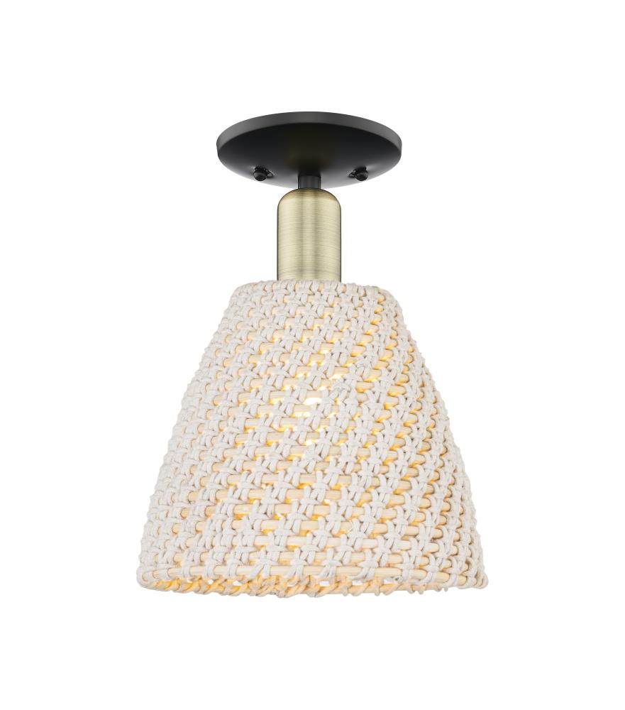 Bristol Natural - 1 Light - 6 inch - Black Antique Brass - Semi-Flush Mount
