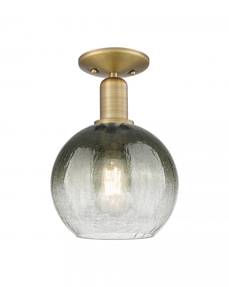 Brookhaven Globe - 1 Light - 6 inch - Brushed Brass - Semi-Flush Mount