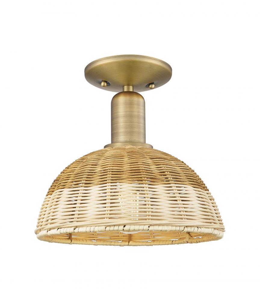 Natural Ballston Dome - 1 Light - 6 inch - Antique Copper - Semi-Flush Mount
