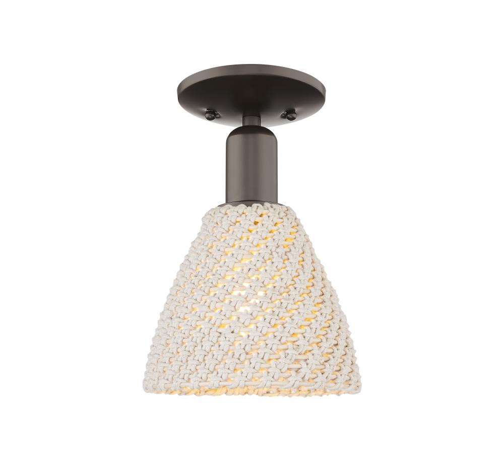 Bristol Natural - 1 Light - 6 inch - Oil Rubbed Bronze - Semi-Flush Mount