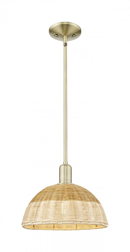 Natural Ballston Dome - 1 Light - 6 inch - Brushed Brass - Mini Pendant