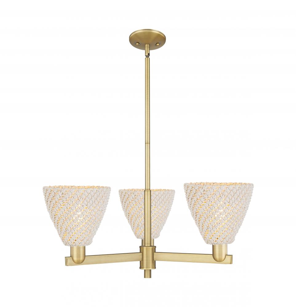 Bristol Natural - 3 Light - 18 inch - Brushed Brass - Flush Mount