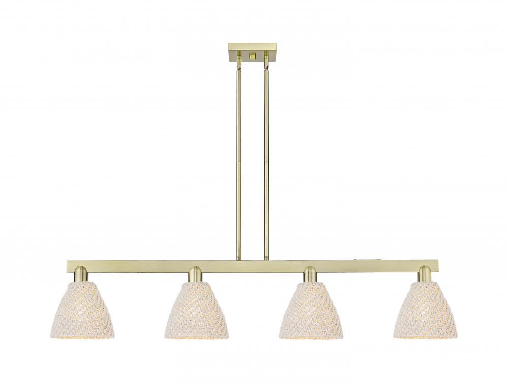 Bristol Natural - 4 Light - 48 inch - Antique Brass - Cord hung - Island Light