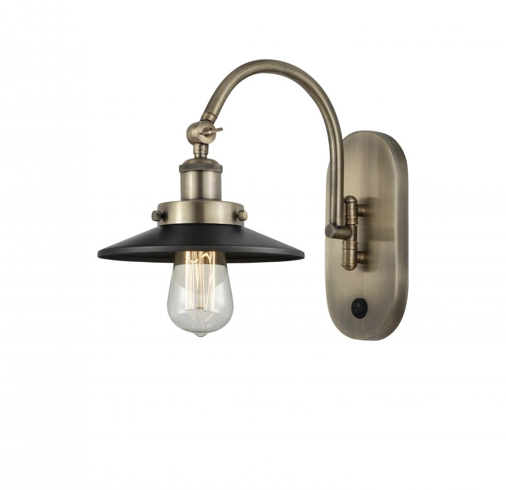 Railroad - 1 Light - 8 inch - Antique Brass - Adjustable Swing Arm