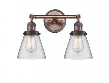 Innovations Lighting 208BP-ACBK-G62 - Cone - 2 Light - 16 inch - Antique Copper - Adjustable Bath Vanity Light