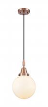 Innovations Lighting 447-1P-AC-G201-8 - Beacon - 1 Light - 8 inch - Antique Copper - Mini Pendant