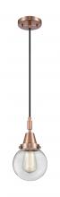 Innovations Lighting 447-1P-AC-G202-6 - Beacon - 1 Light - 6 inch - Antique Copper - Mini Pendant