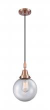 Innovations Lighting 447-1P-AC-G202-8 - Beacon - 1 Light - 8 inch - Antique Copper - Mini Pendant