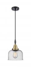 Innovations Lighting 447-1P-BAB-G74 - Bell - 1 Light - 8 inch - Black Antique Brass - Mini Pendant
