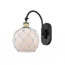 Innovations Lighting 518-1W-BAB-G121-8RW - Farmhouse Rope - 1 Light - 8 inch - Black Antique Brass - Adjustable Swing Arm