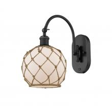 Innovations Lighting 518-1W-BK-G121-8RB - Farmhouse Rope - 1 Light - 8 inch - Matte Black - Adjustable Swing Arm