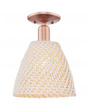 Innovations Lighting 716-1C-AC-NBD-9-NAT - Bristol Natural - 1 Light - 6 inch - Antique Copper - Semi-Flush Mount
