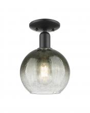 Innovations Lighting 716-1C-BK-G483-8SL - Brookhaven Globe - 1 Light - 6 inch - Matte Black - Semi-Flush Mount
