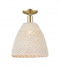 Innovations Lighting 716-1C-CB-NBD-12-NAT - Bristol Natural - 1 Light - 6 inch - Brushed Champagne Bronze - Semi-Flush Mount