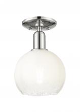 Innovations Lighting 716-1C-PN-G483-8OP - Brookhaven Globe - 1 Light - 6 inch - Polished Nickel - Semi-Flush Mount