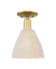 Innovations Lighting 716-1C-SG-NBD-75-NAT - Bristol Natural - 1 Light - 6 inch - Satin Gold - Semi-Flush Mount