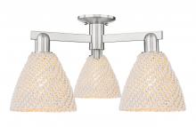 Innovations Lighting 716-3F-SN-NBD-75-NAT - Bristol Natural - 3 Light - 6 inch - Brushed Satin Nickel - Semi-Flush Mount