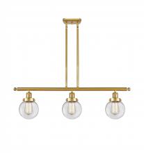 Innovations Lighting 916-3I-SG-G202-6 - Beacon - 3 Light - 36 inch - Satin Gold - Stem Hung - Island Light