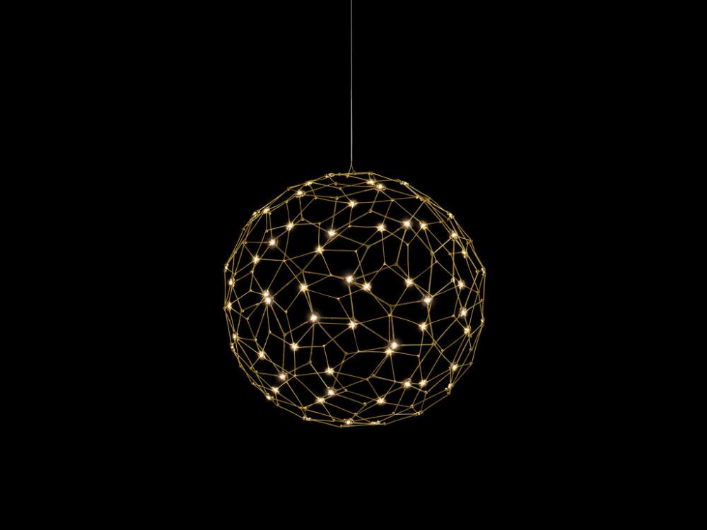Spheris 16" LED Globe Pendant in Natural Brass