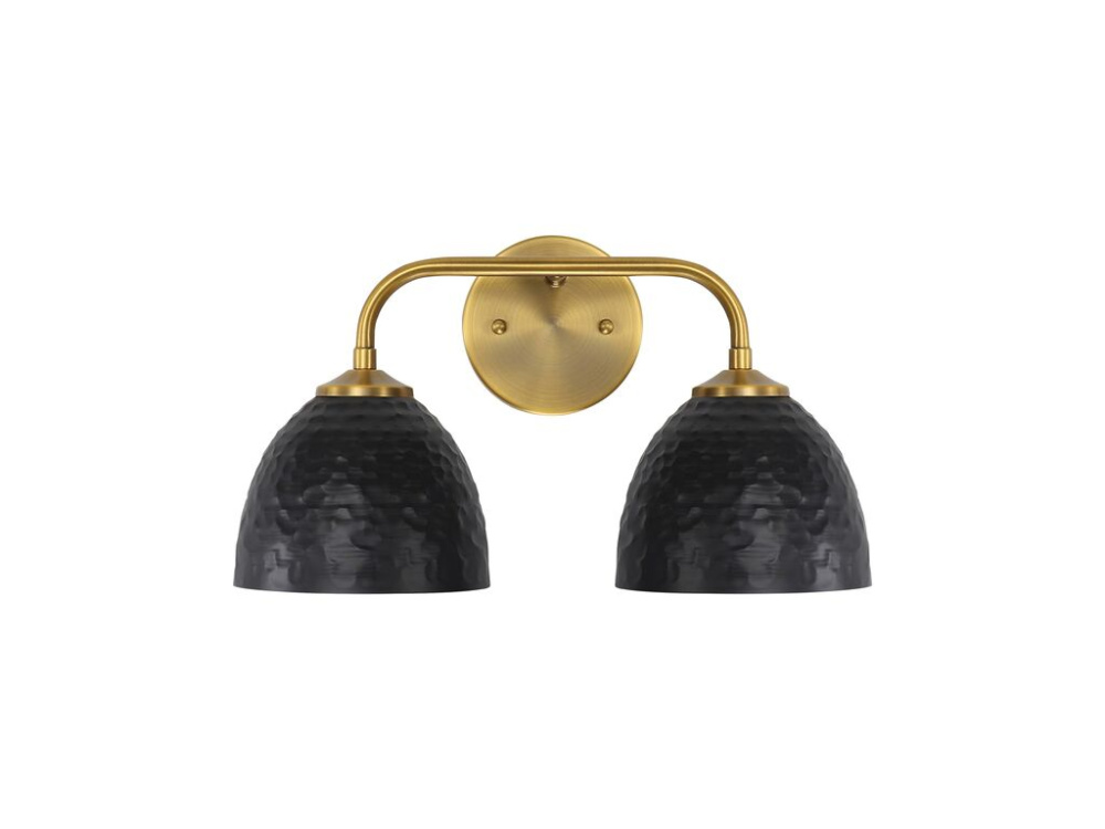 Shepard 2-Light Bath Vanity in Modern Brass with Matte Black