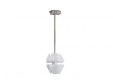 Golden 9608-2P PN - Glacier LED 2-Light Pendant in Polished Nickel with Icy Glass Shade