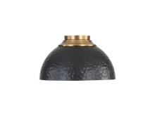 Golden 6950-FM MBS-BLK - Shepard 3-Light Flush Mount in Modern Brass with Matte Black