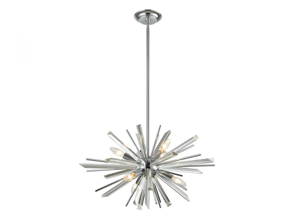 Palisades Ave. Metal And Crystal Chandelier