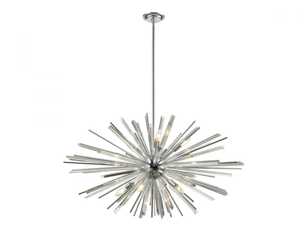Palisades Ave. Metal And Crystal Chandelier