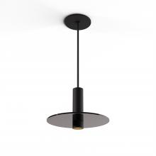Koncept Inc CMP-S1-S-06-MTB+GDGY9 - Combi Pendant 6" Single Unit Matte Black with Matte Black Canopy, 9" glass plate (Dark Grey)