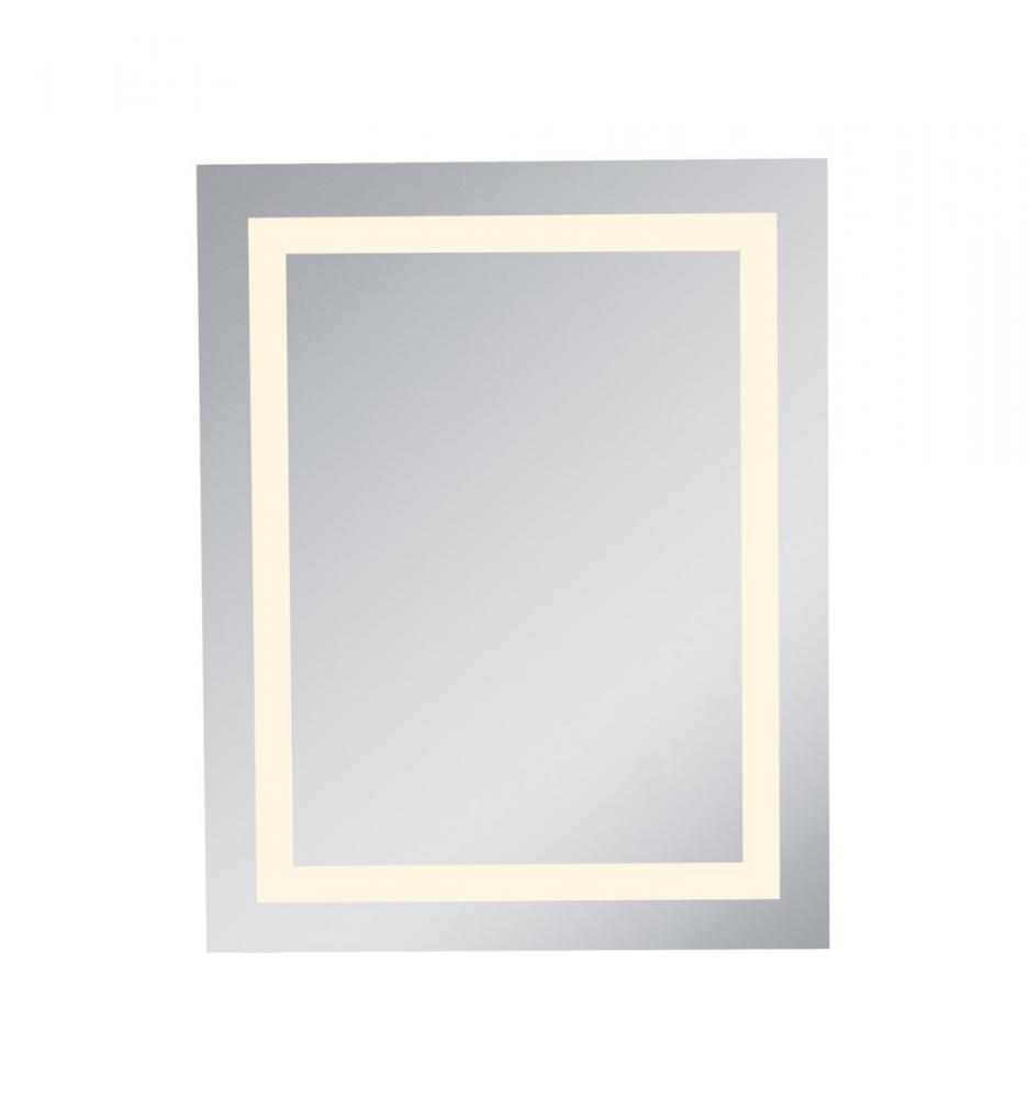 LED Hardwired Mirror Rectangle W24 H30 Dimmable 3000K