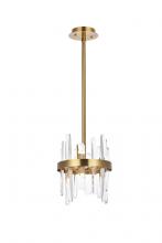Elegant 2200D10SG - Serena 10 inch crystal round pendant in satin gold