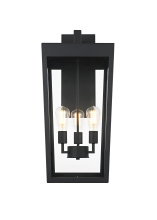 Elegant OD405W28BK - William 12 inch Outdoor Wall Sconce in Black