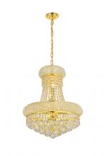Elegant V1800D16G/RC - Primo 8 light Gold Pendant Clear Royal Cut Crystal