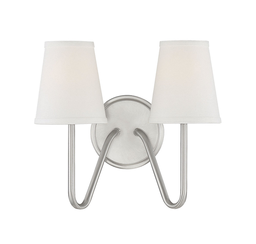 2-Light Wall Sconce in Brushed Nickel